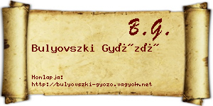 Bulyovszki Győző névjegykártya